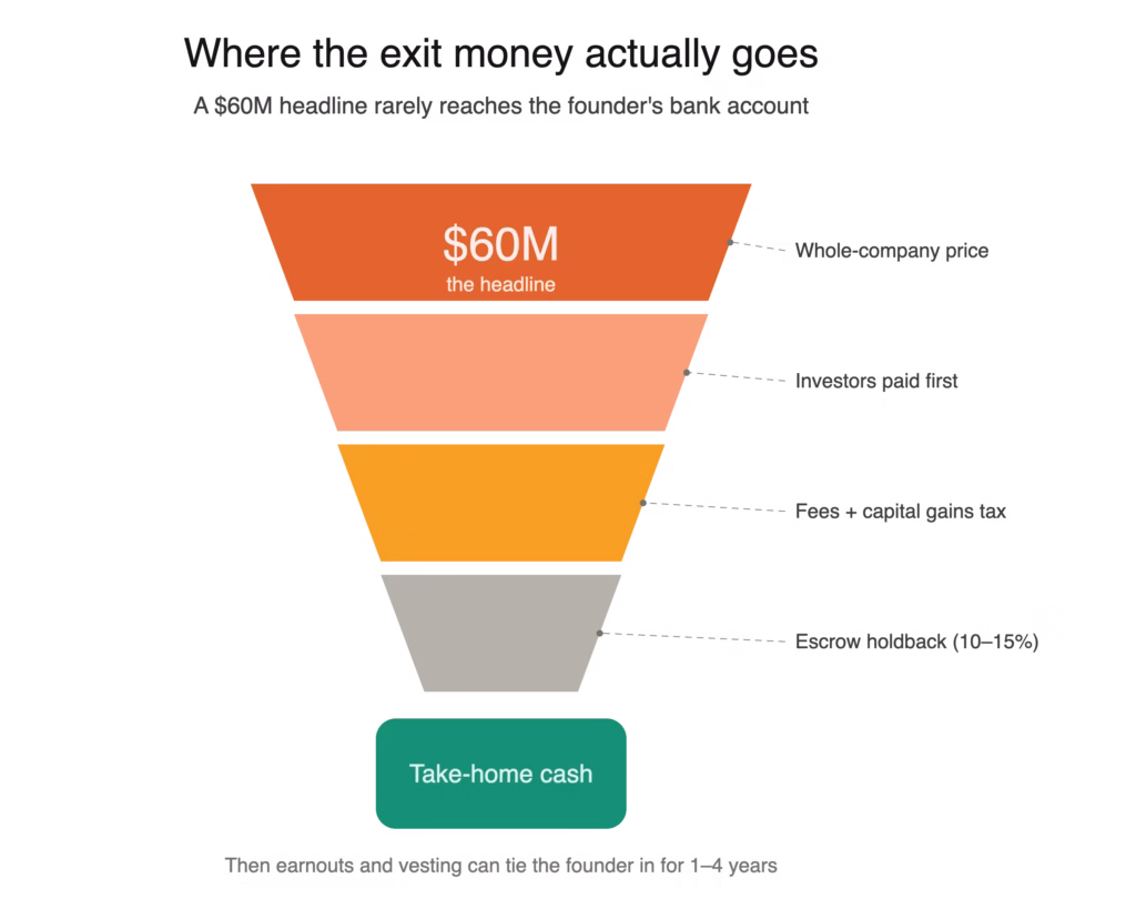 The Brutal Startup Exit Reality Check: How Much Cash Do Founders Actually Take Home After a Sale of $60 billion? 1 The Startup Exit Reality Check